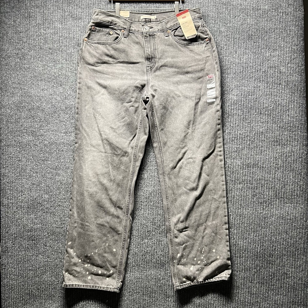Levis Low Pro Mens Jeans 32x30 Faded Black Straight Leg Mid Rise Relaxed NWT